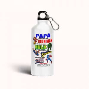 Botella cantimplora de aluminio para papá, papá superhéroes