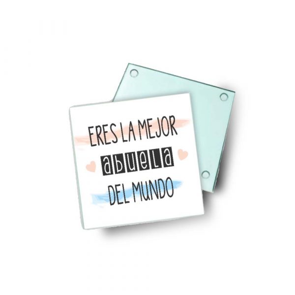 Posavasos de cristal para abuela, la mejor abuela del mundo