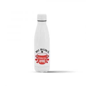 Botella termo de acero inoxidable regalo para mamá, cocina con amor