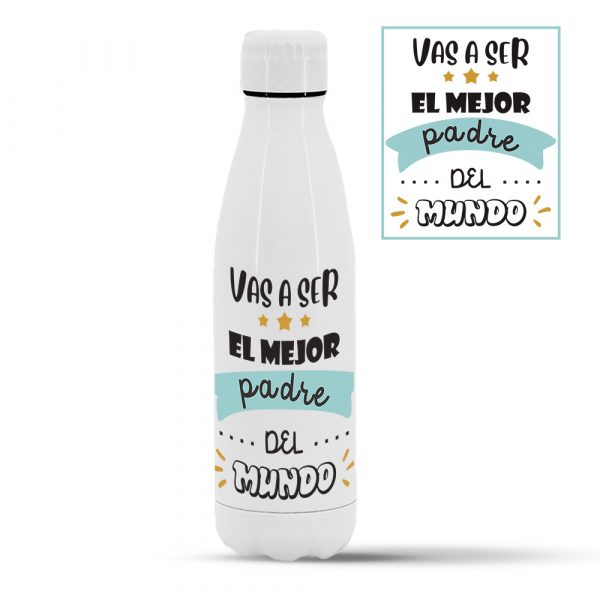 Botella termo de acero inoxidable regalo para papá, vas a ser el mejor padre