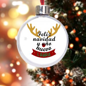 Bola de Navidad, Feliz Navidad y año nuevo nombre perosnalizable