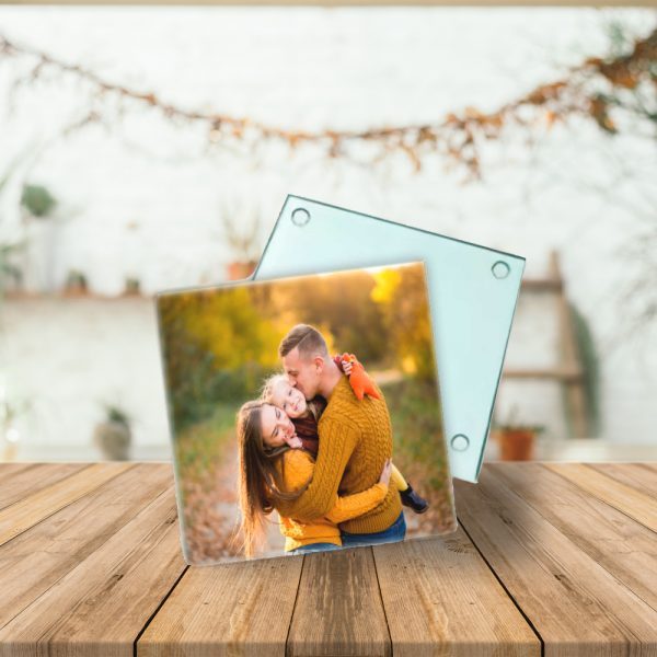 Posavasos de cristal personalizado