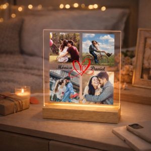 Lámpara LED de Metacrilato Personalizada, para enamorados personalizada