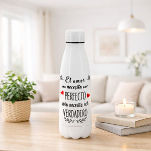 Botella termo de acero inoxidable, San Valentín, amor verdadero