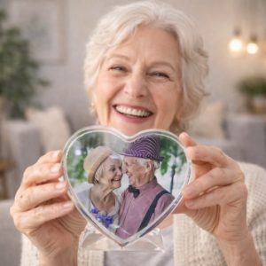 Cristal en forma de corazón, foto personalizada