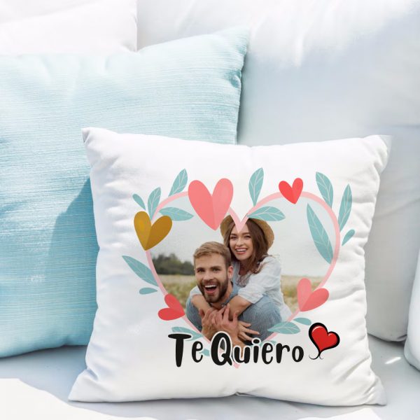 Cojín personalizado amor, Te quiero con foto