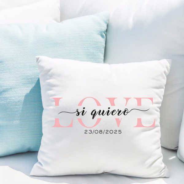 Cojín personalizado amor, sí quiero