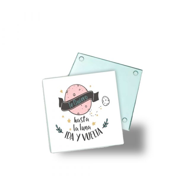 Posavasos de cristal, hasta la luna ida y vuelta