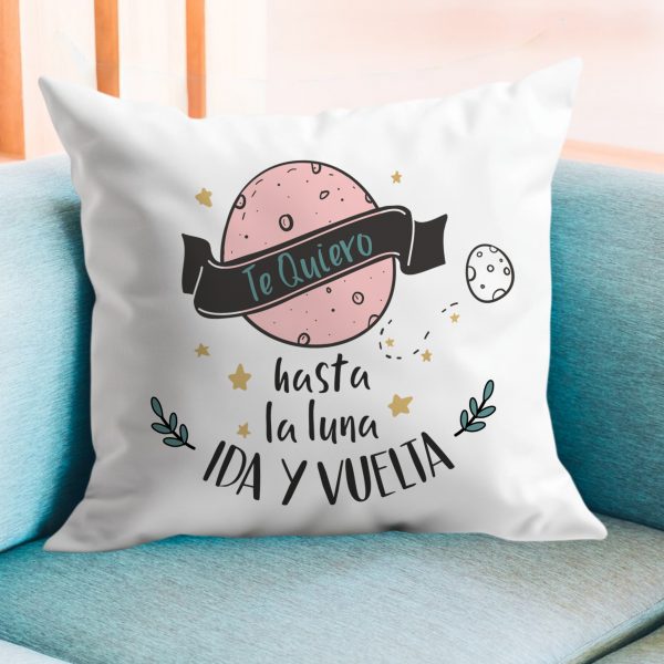 Cojín amor, hasta la luna ida y vuelta