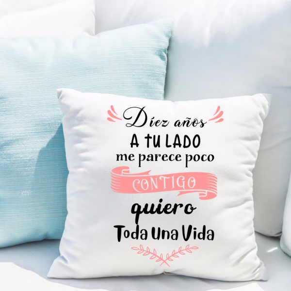 Cojín personalizado amor, toda una vida, aniversario