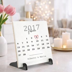 Azulejo de cerámica cuadrado personalizado, Aniversario, Calendario