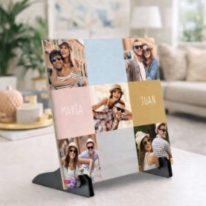 Azulejo de cerámica cuadrado personalizado, San Valentín, cinco fotos