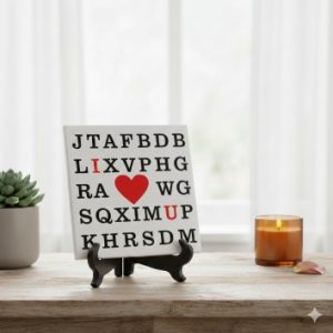 Azulejo de cerámica cuadrado, San Valentín, I Love U