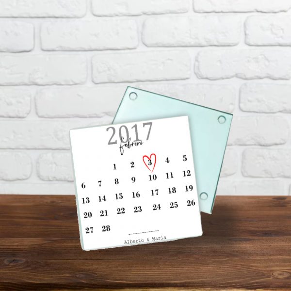 Posavasos de cristal personalizado, Calendario aniversario