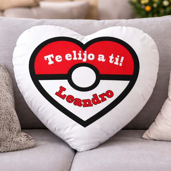 Cojín corazón, te elijo a ti Pokemon