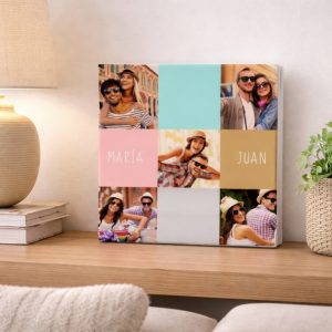 Lienzo San Valentín, cinco fotos personalizadas (cuadrado)