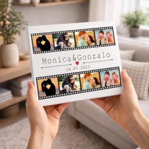 Lienzo San Valentín, fotos cinta de cine personalizables