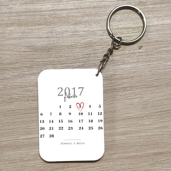 Llavero plástico duro personalizado, San Valentín, Calendario Aniversario - Imagen 3