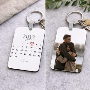Llavero plástico duro personalizado, San Valentín, Calendario Aniversario