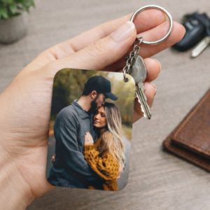 Llavero plástico duro personalizado rectangular