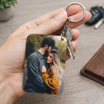 Llavero plástico duro personalizado rectangular