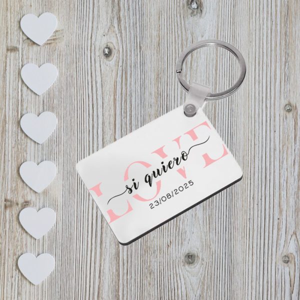 Llavero personalizado, San Valentín, Sí quiero