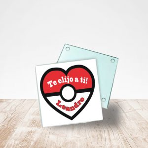 Posavasos de cristal personalizado, aniversario, Te elijo a ti Pokemon