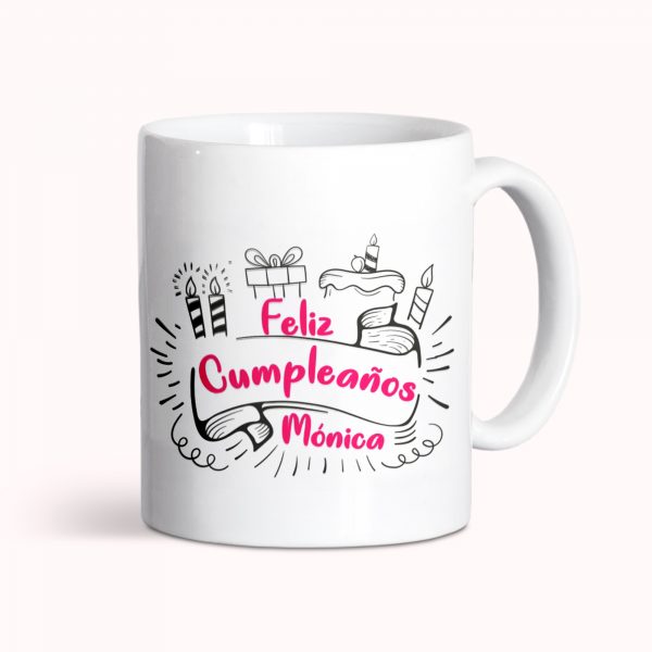 Taza de cerámica personalizada, cumpleaños, Feliz Cumpleaños tartas
