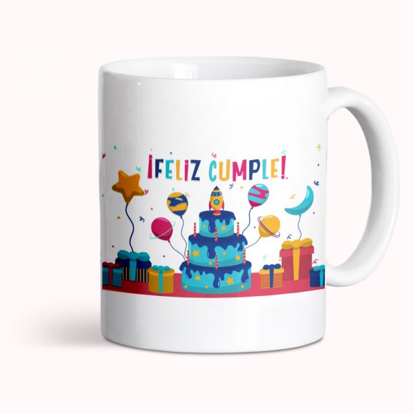 Taza de cerámica, cumpleaños, Feliz Cumpleaños tartas