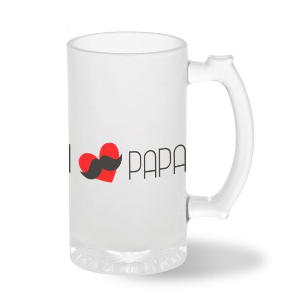 Jarra de cerveza de cristal, i love papá 02