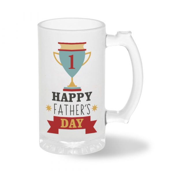 Jarra de cerveza de cristal, happy father's day
