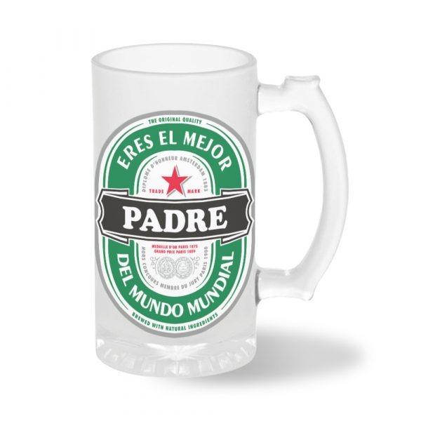 Jarra de cerveza de cristal, el mejor padre del mundo mundial