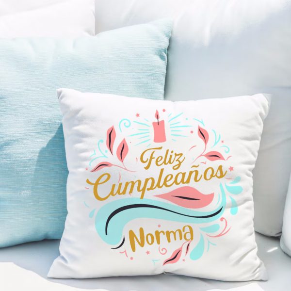 Cojín personalizado, cumpleaños, Feliz cumpleaños