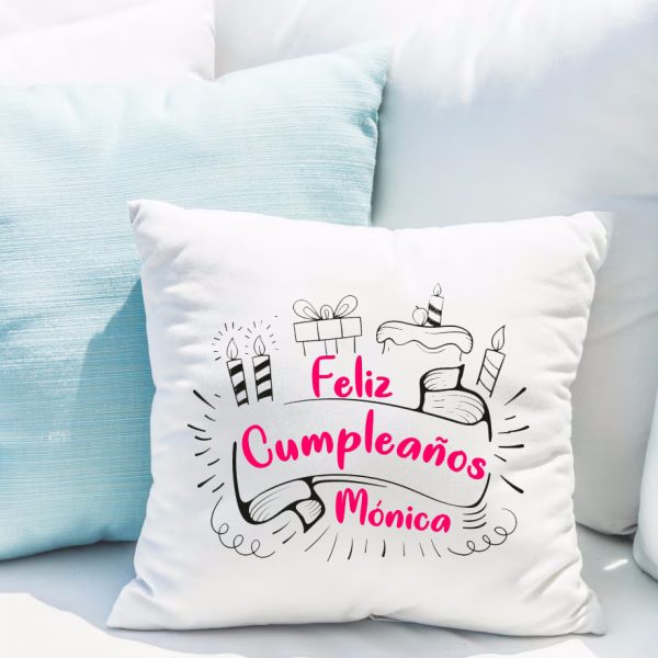 Cojín personalizado, cumpleaños, Feliz Cumpleaños
