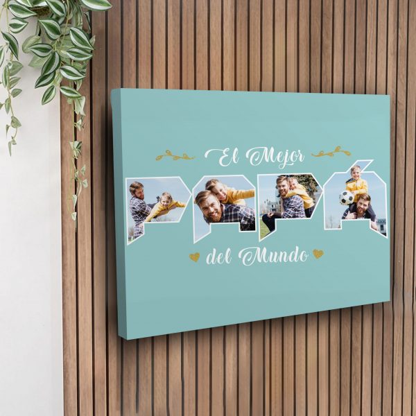 Lienzo, personalizable, el mejor papá del mundo