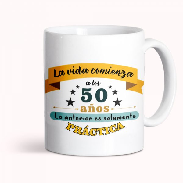 Taza de cerámica personalizada, cumpleaños, la vida comienza a los