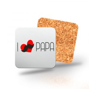 Posavasos de madera cuadrado, Día del padre, i love papá