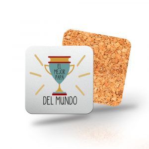 Posavasos de madera cuadrado, Día del padre, el mejor papá del mundo