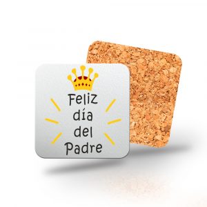Posavasos de madera cuadrado, Día del padre, Feliz día del padre, corona