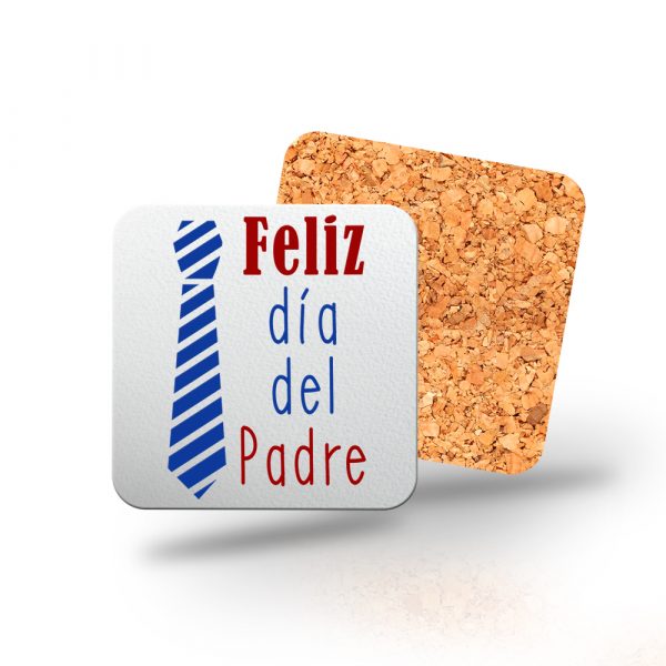 Posavasos de madera cuadrado, Día del padre, Feliz día del padre, corbata