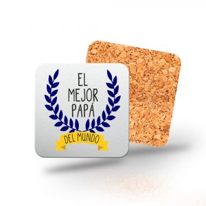 Posavasos de madera cuadrado, Día del padre, el mejor papá del mundo