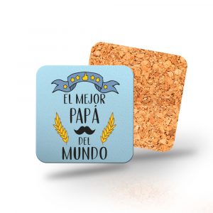 Posavasos de madera cuadrado, Día del padre, el mejor papá del mundo
