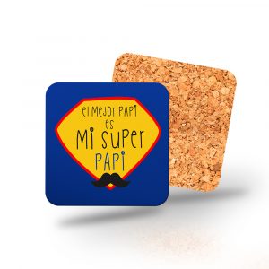 Posavasos de madera cuadrado, Día del padre, el mejor papi, mi super papi