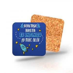 Posavasos de madera cuadrado, Día del padre, hasta el infinito y más allá