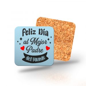 Posavasos de madera cuadrado, Día del padre, feliz día al mejor padre del mundo