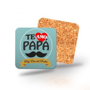 Posavasos de madera cuadrado, Día del padre, te amo papá