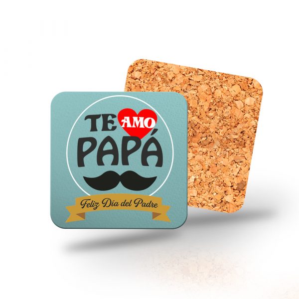 Posavasos de madera cuadrado, Día del padre, te amo papá