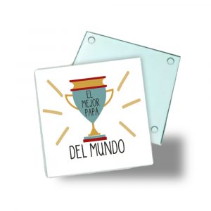 Posavasos de cristal para papá, el mejor padre del mundo