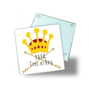 Posavasos de cristal para papá, eres el rey