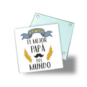 Posavasos de cristal para papá, el mejor papá del mundo, bigote